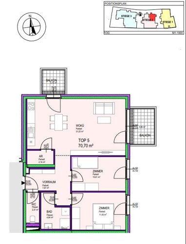 Wohnung zum Kauf 386.154,30 € 3 Zimmer 70,7 m² Groß-Enzersdorf 2301
