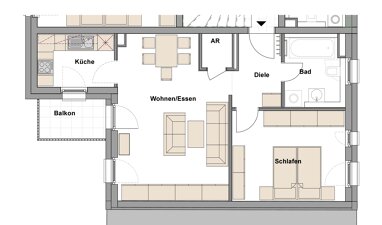 Wohnung zur Miete 630 € 2 Zimmer 56 m² 1. Geschoss Cronegkstr. 4/6 Stadt Ansbach 91522