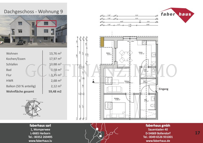 Wohnung zum Kauf 235.000 € 2 Zimmer 59,5 m²<br/>Wohnfläche Kordel 54306