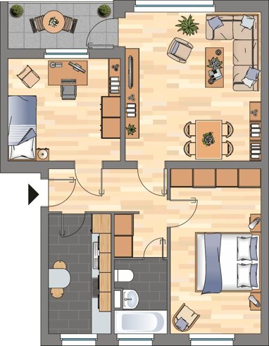 Wohnung zur Miete 479 € 3 Zimmer 62,5 m² 2. Geschoss An der Emsbrücke 30 Leer Leer 26789