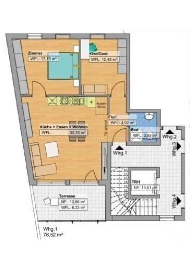 Apartment zum Kauf Provisionsfrei 302.928 € 3 Zimmer 76,5 m² 1. Geschoss Nürnberger Str. 16 Körle Körle 34327