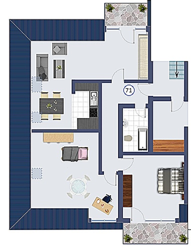 Wohnung zur Miete 1.125 € 3 Zimmer 115 m² 4. Geschoss Daimler Str 8d Südost Hanau 63450