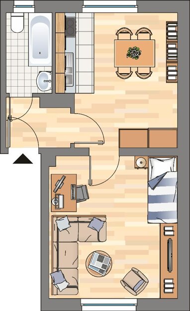 Wohnung zur Miete 289 € 1 Zimmer 35,4 m² Erdgeschoss Auf dem Metlerort 3 Altenhöfen Herne 44623