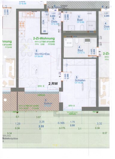 Wohnung zur Miete 685 € 2 Zimmer 52,3 m² 1. Geschoss frei ab 01.02.2025 Sulzbach Sulzbach an der Murr 71560