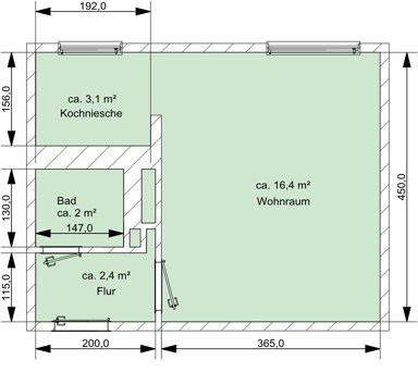 Studio zur Miete 185 € 1 Zimmer 23,9 m² Rosenweg 4 Lobenstein Bad Lobenstein 07356