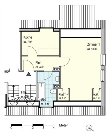 Wohnung zur Miete 380 € 2 Zimmer 43 m² 2. Geschoss Feldstraße 2 A Hackenweg Oldenburg 26127