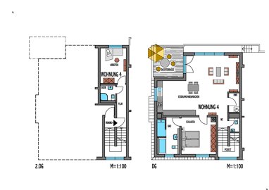 Penthouse zur Miete 1.400 € 3 Zimmer 106 m² 3. Geschoss Friedrichsdorf Friedrichsdorf 61381