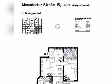 Wohnung zur Miete 400 € 2 Zimmer 55 m² 1. Geschoss Connewitz Leipzig 04277