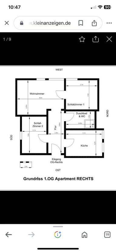 Wohnung zur Miete 650 € 3 Zimmer 43 m² 1. Geschoss Duhnen Cuxhaven 27476