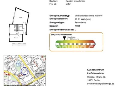 Wohnung zur Miete Tauschwohnung 312 € 2 Zimmer 52 m² 1. Geschoss Neu-Hohenschönhausen Berlin 13051