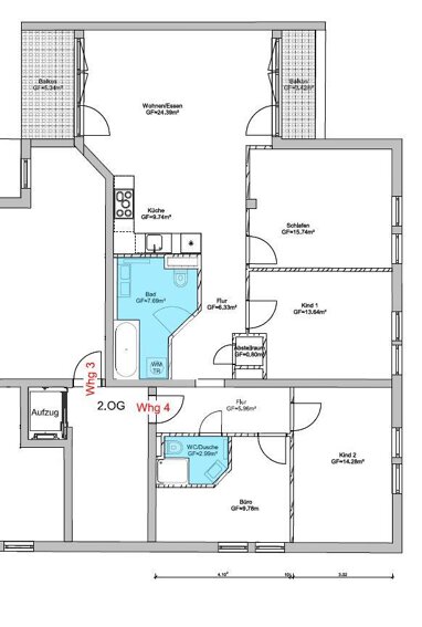 Wohnung zur Miete 1.150 € 5 Zimmer 115 m² 2. Geschoss Holzstraße 4 Glockenhof Nürnberg 90461