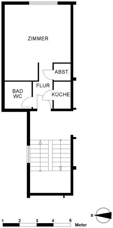 Wohnung zur Miete 209 € 1 Zimmer 23,1 m² 2. Geschoss Freigebiet 1 Mitte - Süd Bremerhaven 27568