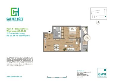 Wohnung zur Miete 646,21 € 2 Zimmer 59,3 m² Erdgeschoss Am Gatherhof 43A Rath Düsseldorf 40472