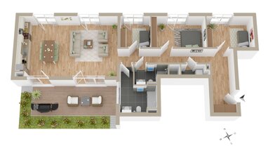Wohnung zur Miete 1.622 € 3,5 Zimmer 108,2 m² Erdgeschoss Gaarden - Ost Bezirk 1 Kiel 24143