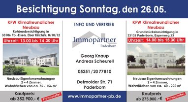 Wohnung zum Kauf Provisionsfrei 361.900 € 3 Zimmer 76,8 m² Erdgeschoss Elser Kirchstraße 12 Elsen Paderborn 33106