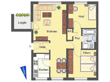 Wohnung zur Miete 469 € 3 Zimmer 69 m² 2. Geschoss frei ab 31.12.2024 Fritz-Reuter-Straße 9 Detmold - Kernstadt Detmold 32756