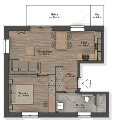 Wohnung zur Miete 610 € 2 Zimmer 58,9 m² Geschoss 1/1 frei ab 01.10.2025 Wedel Fredenbeck 21717
