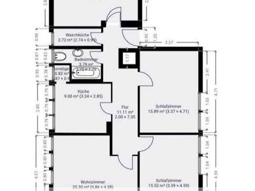 Wohnung zur Miete 620 € 4 Zimmer 89 m² 2. Geschoss Bad Laasphe 57334
