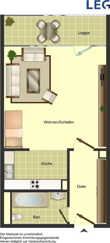 Wohnung zur Miete 449 € 1 Zimmer 40 m² 1. Geschoss Charlottenburger Straße 2 Berliner Viertel Monheim 40789