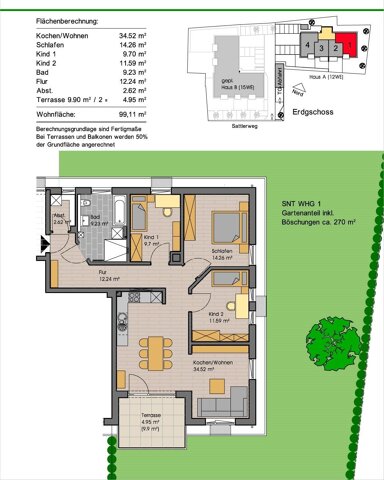 Wohnung zum Kauf provisionsfrei 368.000 € 4 Zimmer 99,4 m² Egg Egg 87743