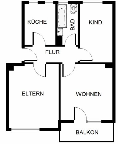 Wohnung zur Miete 439 € 3 Zimmer 56,8 m² Erdgeschoss Emmyweg 3 Scholven Gelsenkirchen 45896