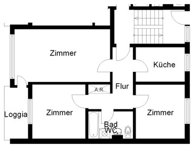 Wohnung zur Miete 695,29 € 3 Zimmer 65,8 m² 1. Geschoss Am Heidekotten 47 Voxtrup 221 Osnabrück 49086
