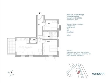Wohnung zur Miete 799,94 € 3 Zimmer 76 m² Friedhofweg 8 Neckarelz Mosbach 74821