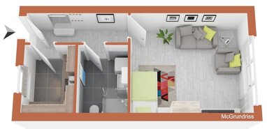Wohnung zur Miete 500 € 1 Zimmer 34 m² 4. Geschoss frei ab sofort Römerstraße 43 Stadtzentrum 1 Worms 67547