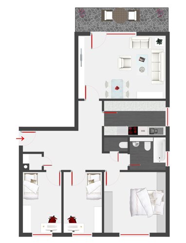 Wohnung zum Kauf 239.000 € 4 Zimmer 98 m² 4. Geschoss Oggersheim / Stadtbezirk 314 Ludwigshafen am Rhein 67071