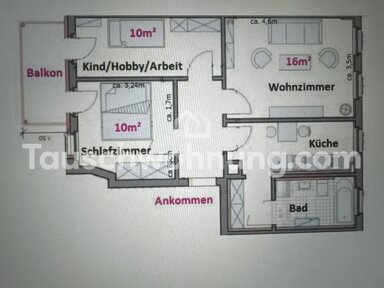 Wohnung zur Miete Tauschwohnung 525 € 3 Zimmer 61 m² 2. Geschoss Volkmarsdorf Leipzig 04315