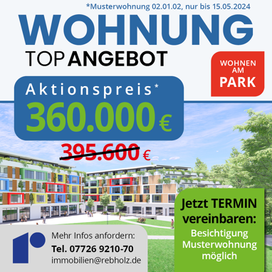 Wohnung zum Kauf Provisionsfrei 360.000 € 3,5 Zimmer 79 m² 1. Geschoss Hofstraße 3 Bad Dürrheim Bad Dürrheim 78073