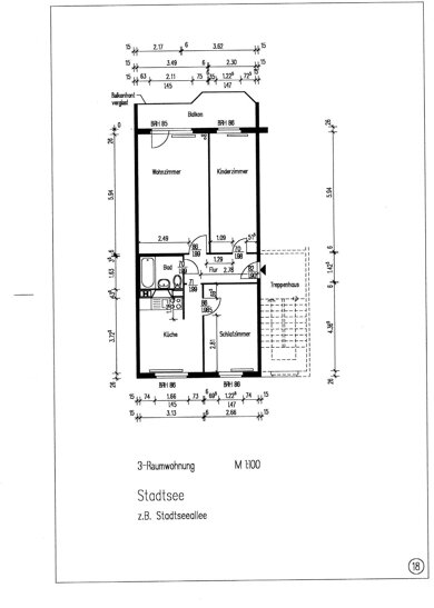 Wohnung zur Miete 465 € 3 Zimmer 71,1 m² EG Stadtseeallee 88 Stendal Stendal 39576