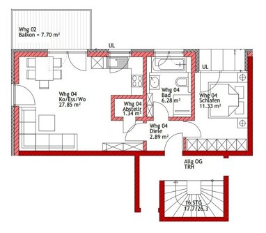 Wohnung zum Kauf 289.000 € 2 Zimmer 53,5 m² 1. Geschoss Steinbichl 4 Manching Manching 85077