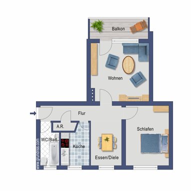 Wohnung zum Kauf Provisionsfrei 169.000 € 2 Zimmer 68 m² 1. Geschoss Askanierring 61 Spandau Berlin 13585