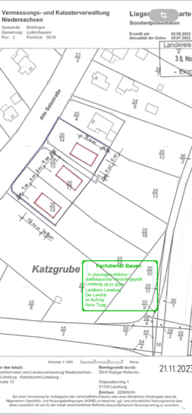 Grundstück zum Kauf 250.000 € 800 m² Grundstück Alte Salzstraße 16 Lüdershausen Brietlingen 21382