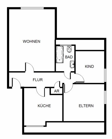 Wohnung zur Miete nur mit Wohnberechtigungsschein 253,51 € 3,5 Zimmer 58,3 m² 2. Geschoss Fichtestraße 7 Mitte Bergkamen 59192