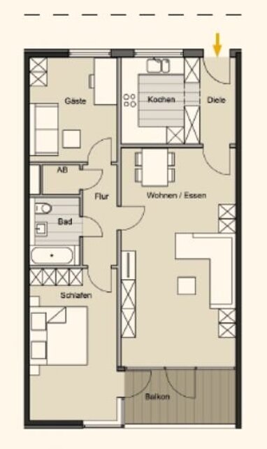 Wohnung zum Kauf Provisionsfrei 449.900 € 3 Zimmer 82,3 m² 1. Geschoss Venloer Strasse 668 Bickendorf Köln 50827