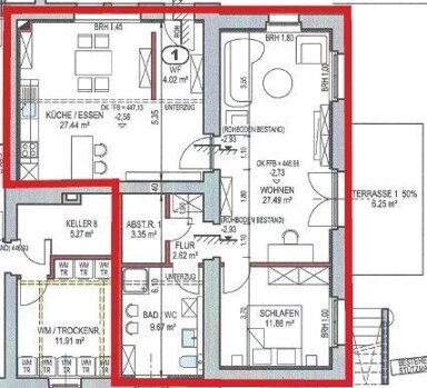 Wohnung zur Miete 1.460 € 2,5 Zimmer 88,1 m² EG frei ab 01.12.2024 Waidhof 1 Inzlingen 79594