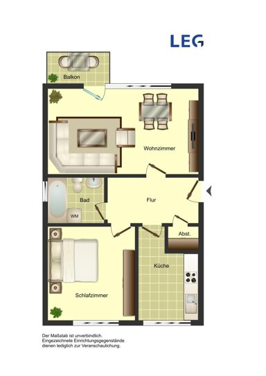 Wohnung zur Miete 399 € 2,5 Zimmer 60 m² 3. Geschoss frei ab 16.04.2025 Gedächtnisstraße 11 Weddinghofen Bergkamen 59192