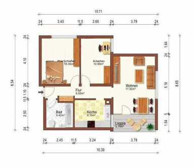 Wohnung zur Miete 1.000 € 3 Zimmer 68 m² 7. Geschoss frei ab sofort Sudetenring 21 Sprendlingen Dreieich 63303