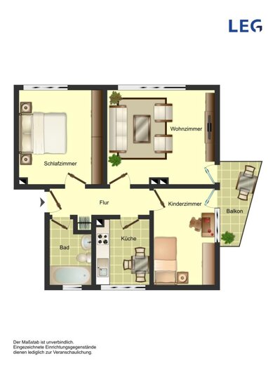 Wohnung zur Miete 450 € 3 Zimmer 63 m² 1. Geschoss Bachstraße 5 Weddinghofen Bergkamen 59192