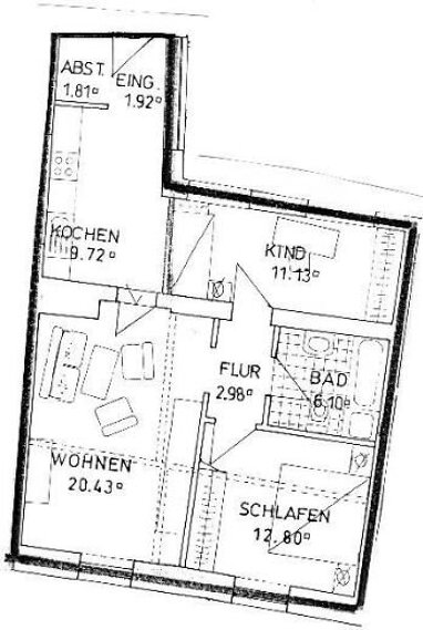 Wohnung zur Miete 800 € 3 Zimmer 67 m² 3. Geschoss Steinweg 13 Altstadt Passau 94032