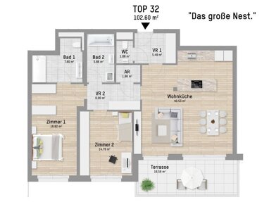 Wohnung zum Kauf 839.900 € 3 Zimmer 102,6 m² Pastorstraße 28 Wien 1210