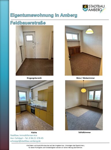 Wohnung zum Kauf 118.000 € 3 Zimmer 73,7 m² 2. Geschoss frei ab sofort Feldbauerstraße Dreifaltigkeit Amberg 92224