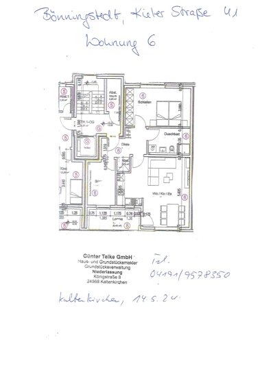 Wohnung zur Miete 1.029,75 € 2,5 Zimmer 68,7 m² frei ab 01.08.2024 Bönningstedt 25474