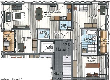 Wohnung zur Miete 1.100 € 4 Zimmer 94,1 m² 3. Geschoss Böfingen - Nord Ulm 89075