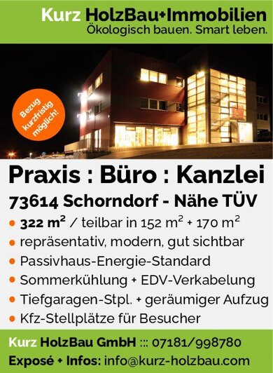 Praxis zum Kauf 8 Zimmer 322 m² Bürofläche Hegelstrasse 48 Schorndorf Schorndorf 73614