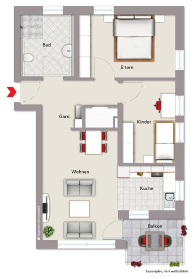 Wohnung zur Miete 920 € 3 Zimmer 77,4 m² 1. Geschoss frei ab 01.03.2025 Weiltingen Weiltingen 91744