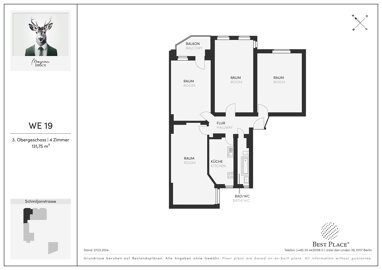 Wohnung zum Kauf Provisionsfrei 780.000 € 4 Zimmer 131,8 m² 3. Geschoss Schmiljanstraße 7 Friedenau Berlin 12161