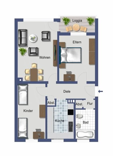 Wohnung zum Kauf provisionsfrei 209.000 € 3 Zimmer 69,7 m² 2. Geschoss Lessenich Bonn 53123